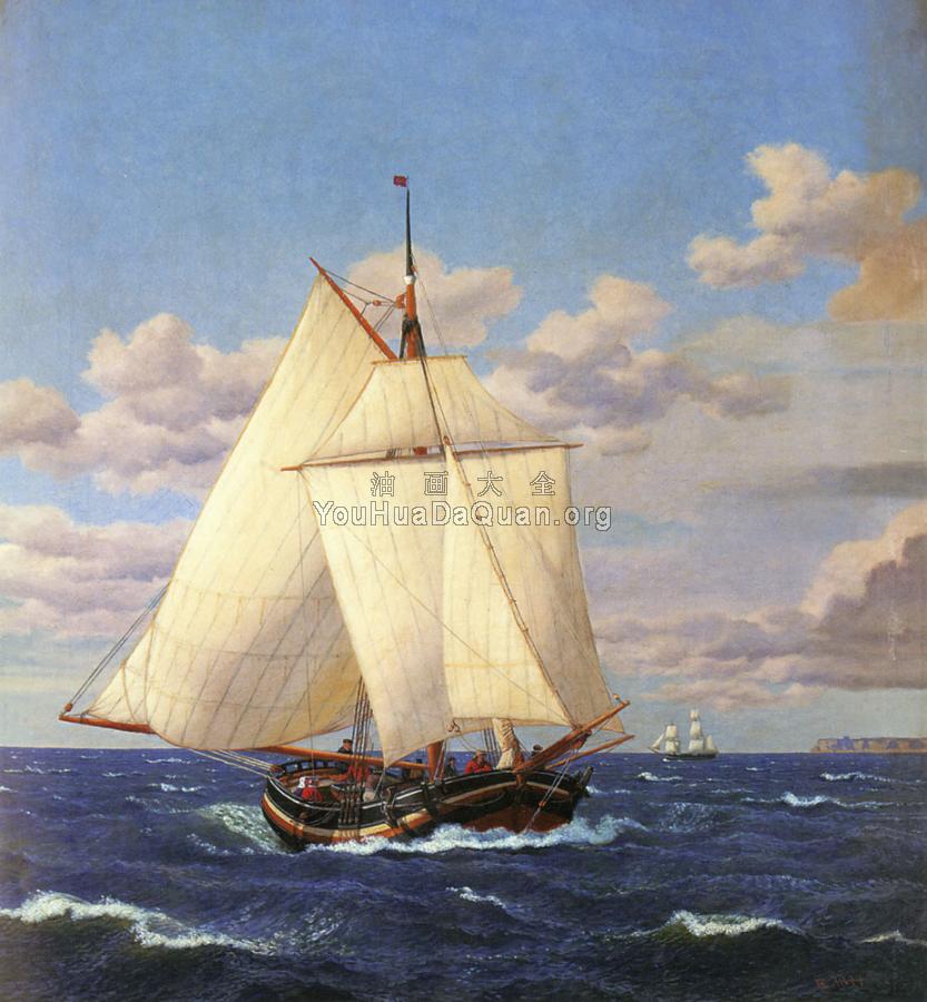 En Dansk Yacht Passerer Stevns - 克里斯托弗·威廉·埃克斯贝尔